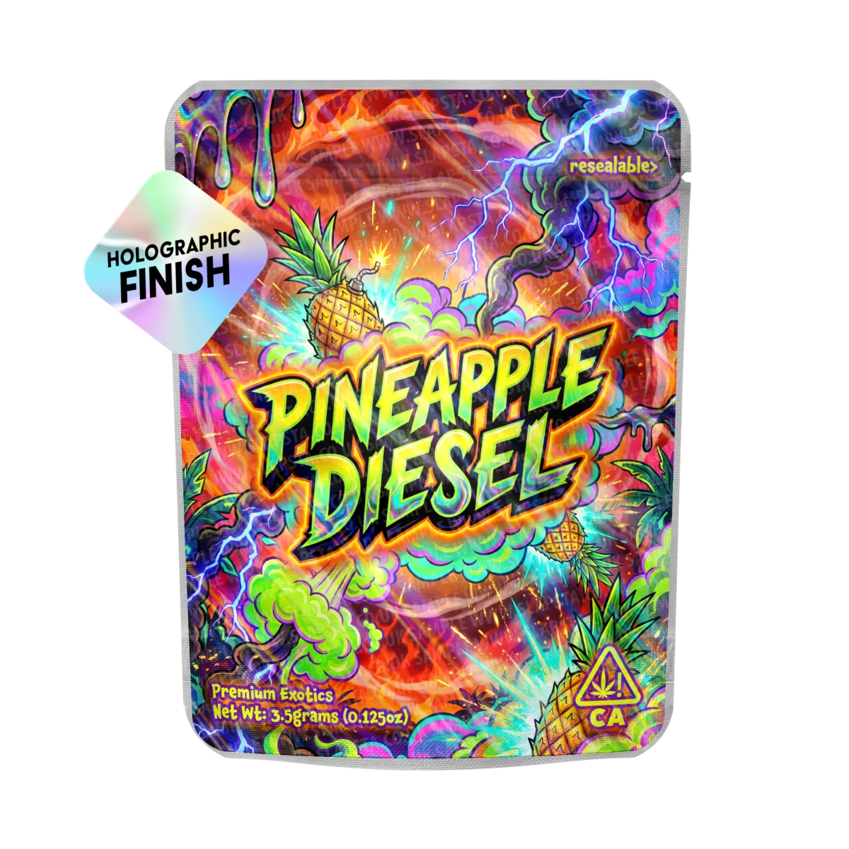 Pineapple Diesel Mylar Sticker Packs Pineapple Diesel Mylar Sticker Packs