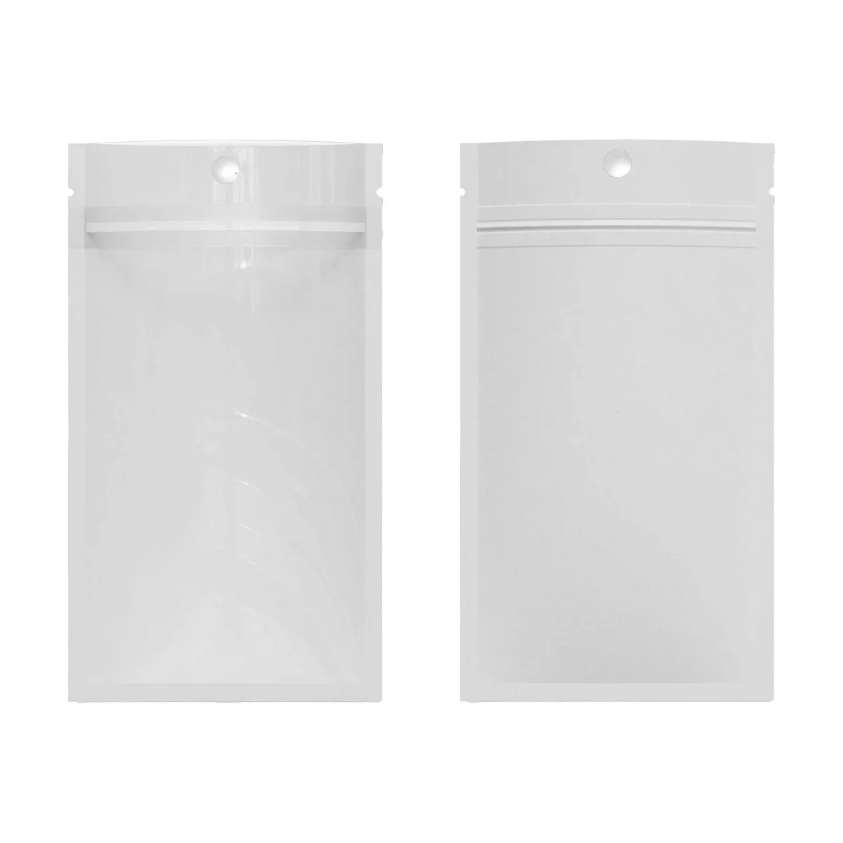 Customizable Glossy Half Clear Kraft Flat Zipper Seal Bags Customizable Glossy Half Clear Kraft Flat Zipper Seal Bags