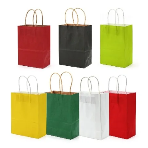 Custom Colorful Kraft Paper Bag with Twisted Handles