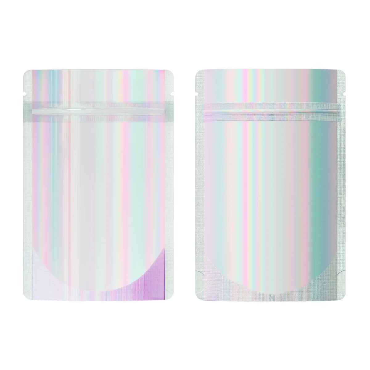Custom Half-Diamond Holographic Stand-Up Zipper Bag