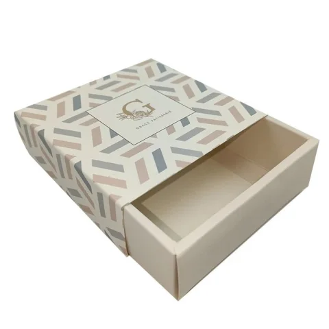 Custom Printed Paper Soap Drawer Gift Box with Ribbon