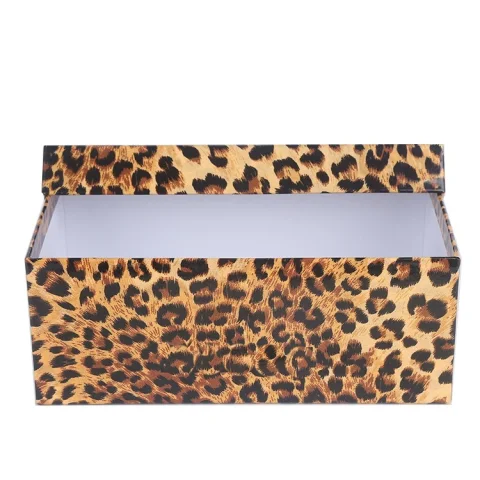Custom Leopard-Print Cardboard Shoe Box