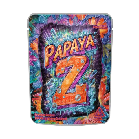 Papaya Z Mylar Pouches Pre-Labeled