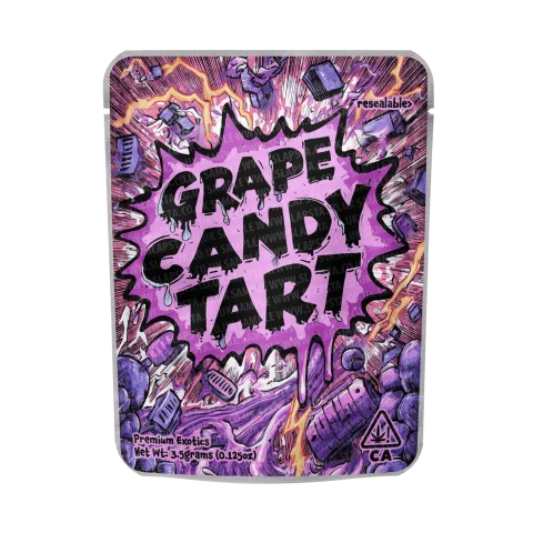 Grape Candy Tart Mylar Pouches Pre-Labeled