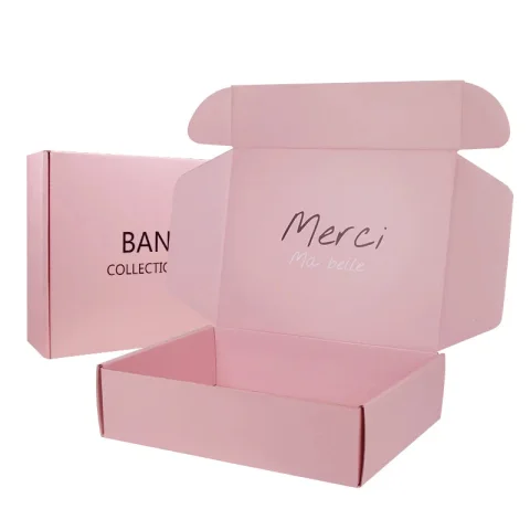Custom Pink Corrugated Cosmetic Packaging Box