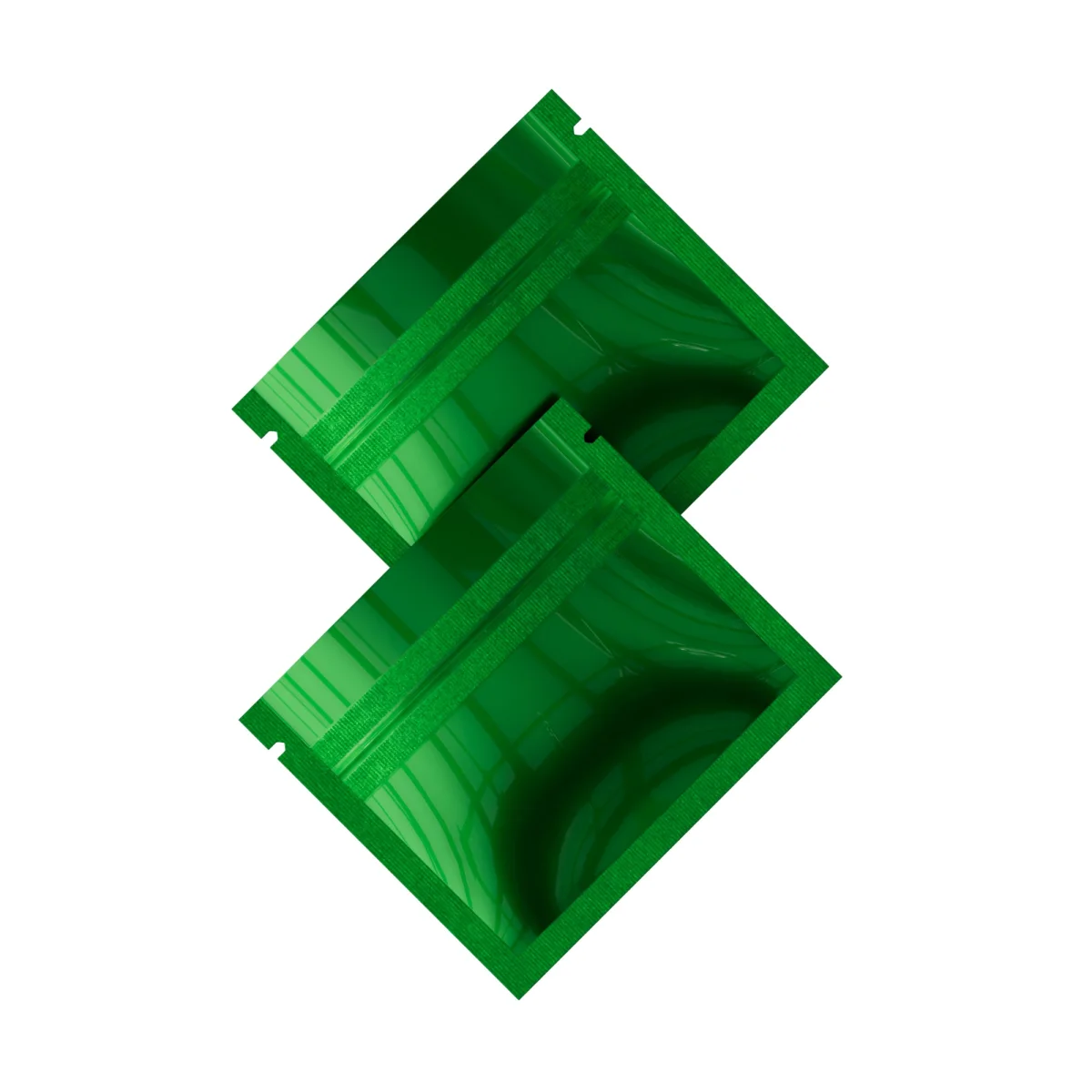 Glossy Forest Green Mini Mylar Flat Zipper Bag Glossy Forest Green Mini Mylar Flat Zipper Bag