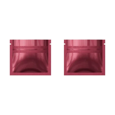 Glossy Muted Pink Mini Mylar Flat Zipper Bag