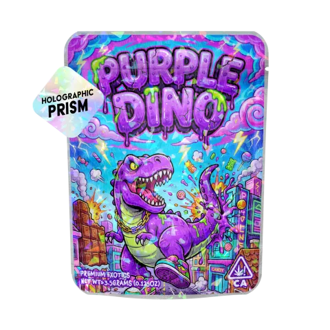 Purple Dino Mylar Sticker Packs