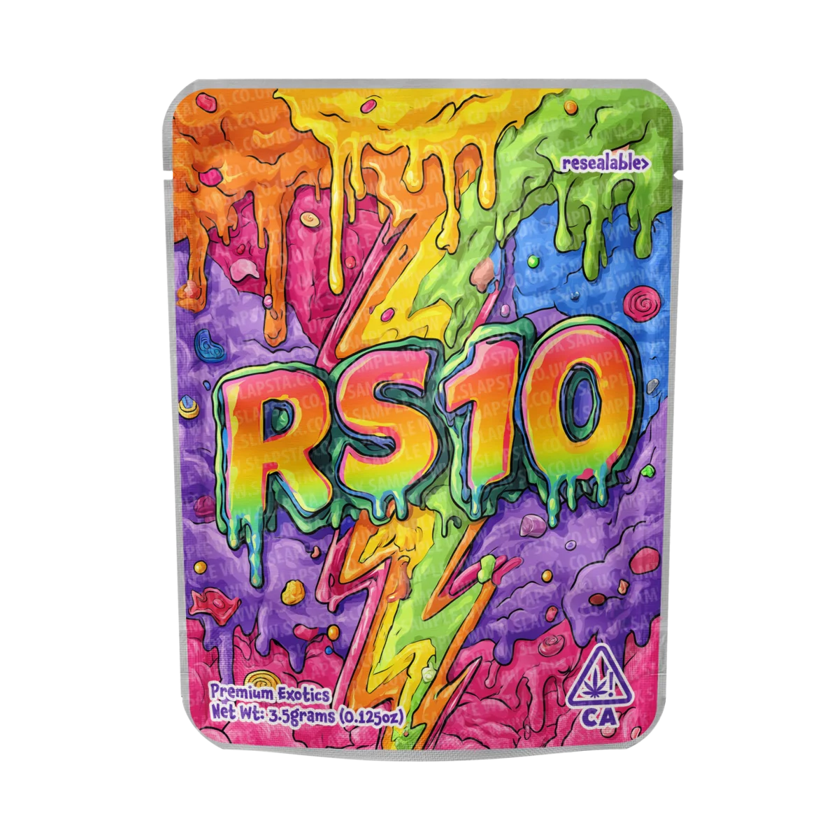 RS10 Mylar Pouches Pre-Labeled RS10 Mylar Pouches Pre-Labeled