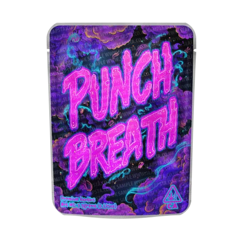 Punch Breath Mylar Pouches Pre-Labeled
