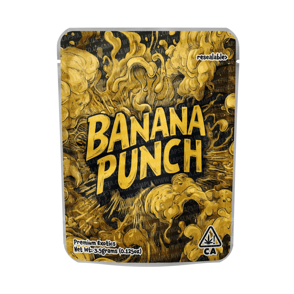 Banana Punch Mylar Pouches Pre-Labeled Banana Punch Mylar Pouches Pre-Labeled